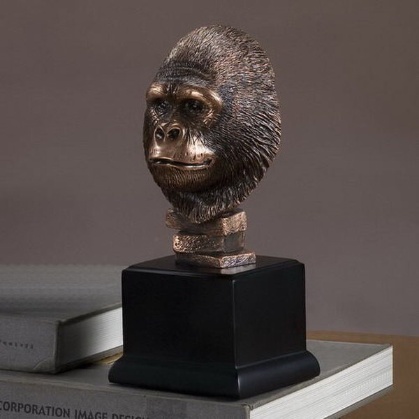 Gorilla Head Sculpturel Bust Ape Portrait Realistic Sculpted Wildlife